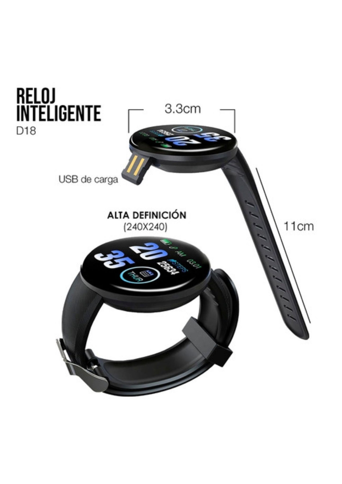 Reloj Inteligente D18 Smartwatch