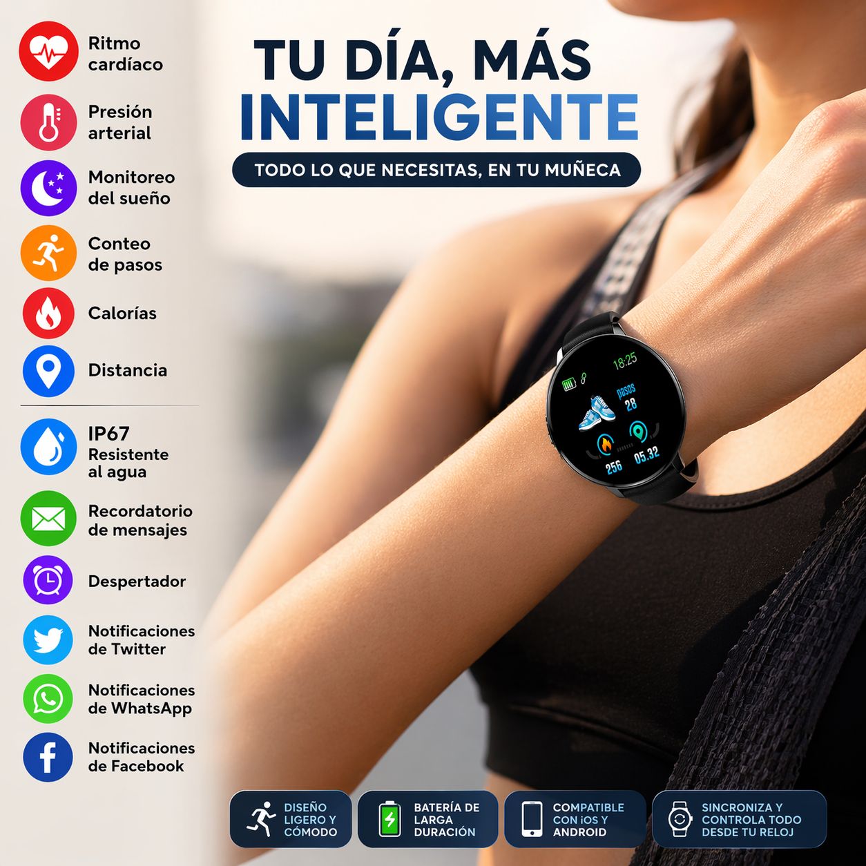 Reloj Inteligente D18 Smartwatch